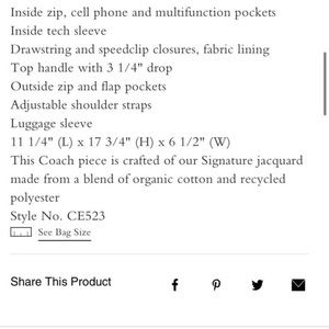 Coach backpack brand new